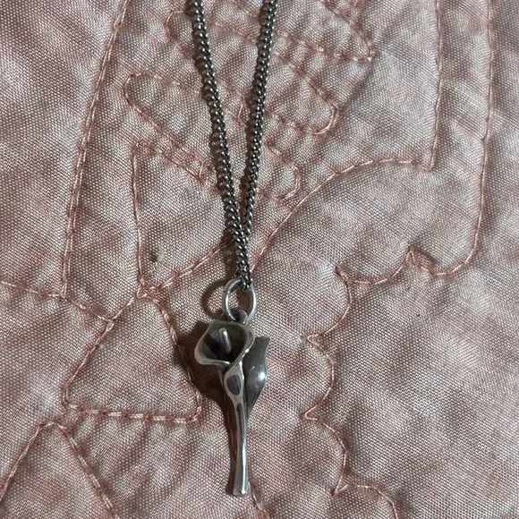 James Avery Sterling Silver Calla Lily Necklace - Picture 1 of 3